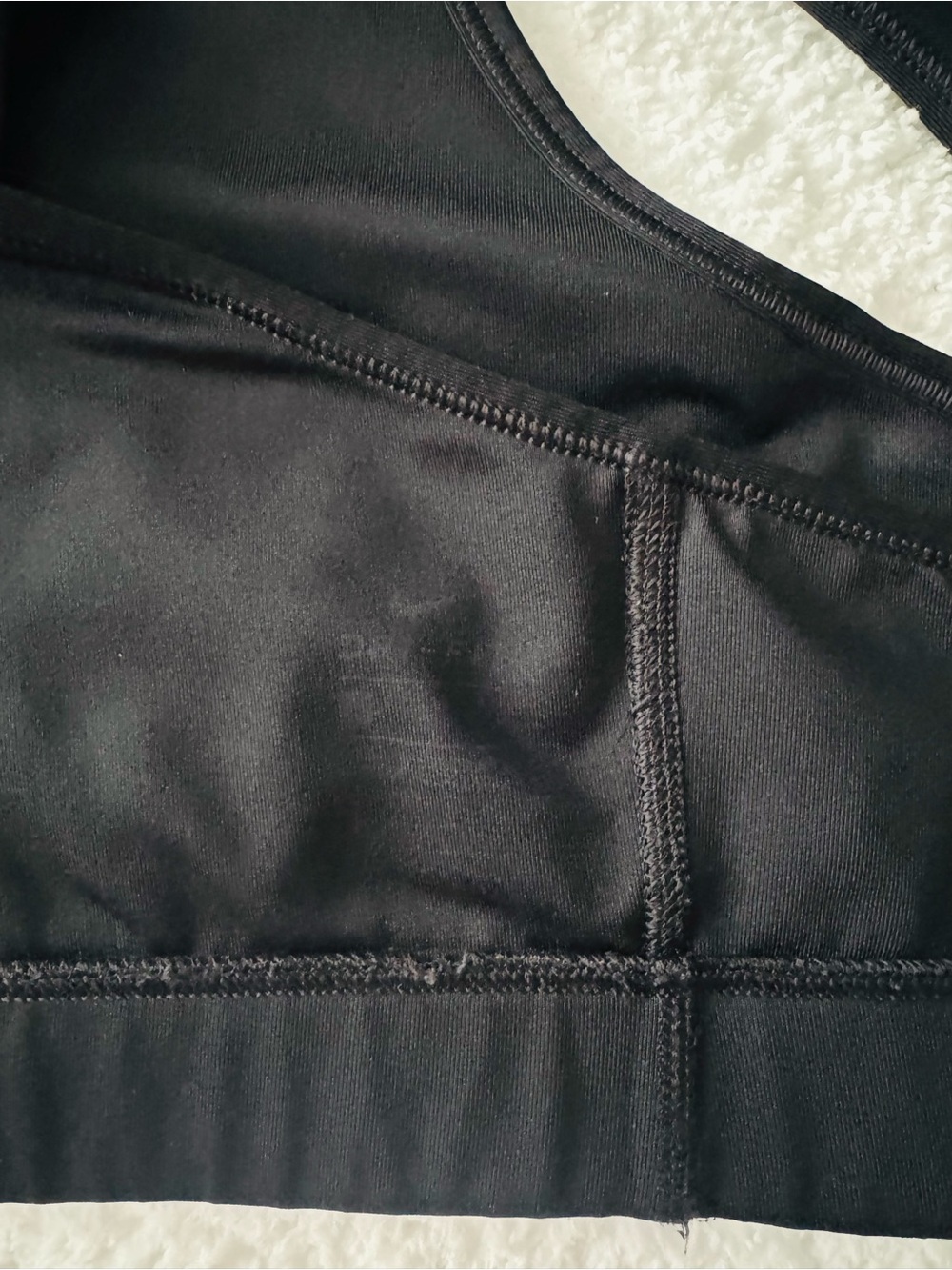 Nike Black Sports Bra with White "Just Do It." Logo Sz L - Picture 3 of 3